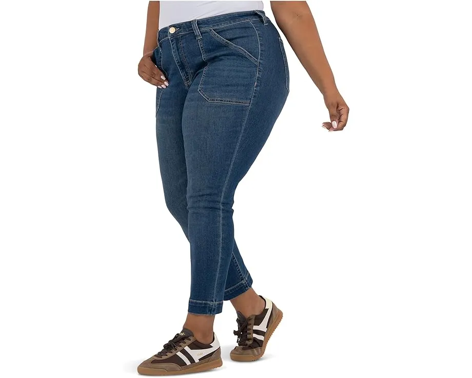 Джинсы KUT from the Kloth Plus Reese High Rise Straight Leg с карманами спереди