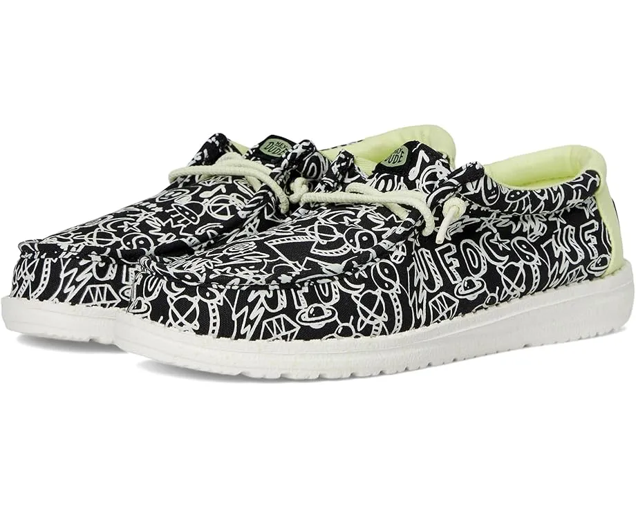 Hey Dude Kids Wally Space Glow детские кроссовки с дышащим текстильным верхом