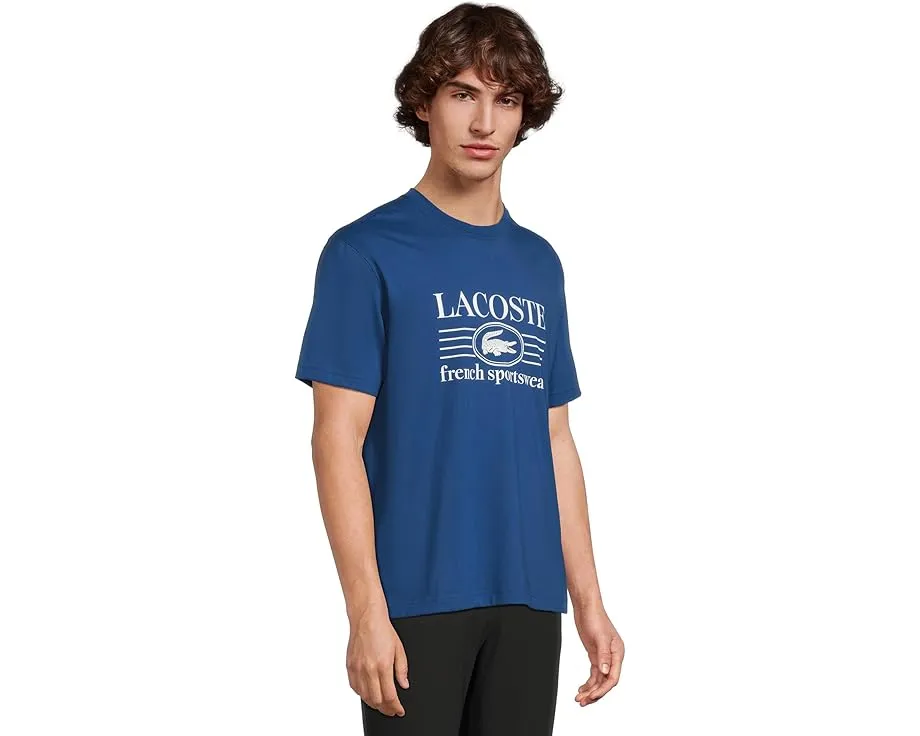 Футболка Lacoste Classic Fit Cotton Print с принтом и вышитым крокодилом