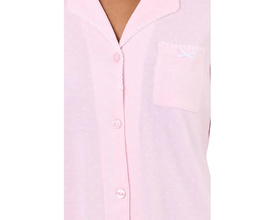 Petite Short Sleeve Notch Top & Capri Pajama Set