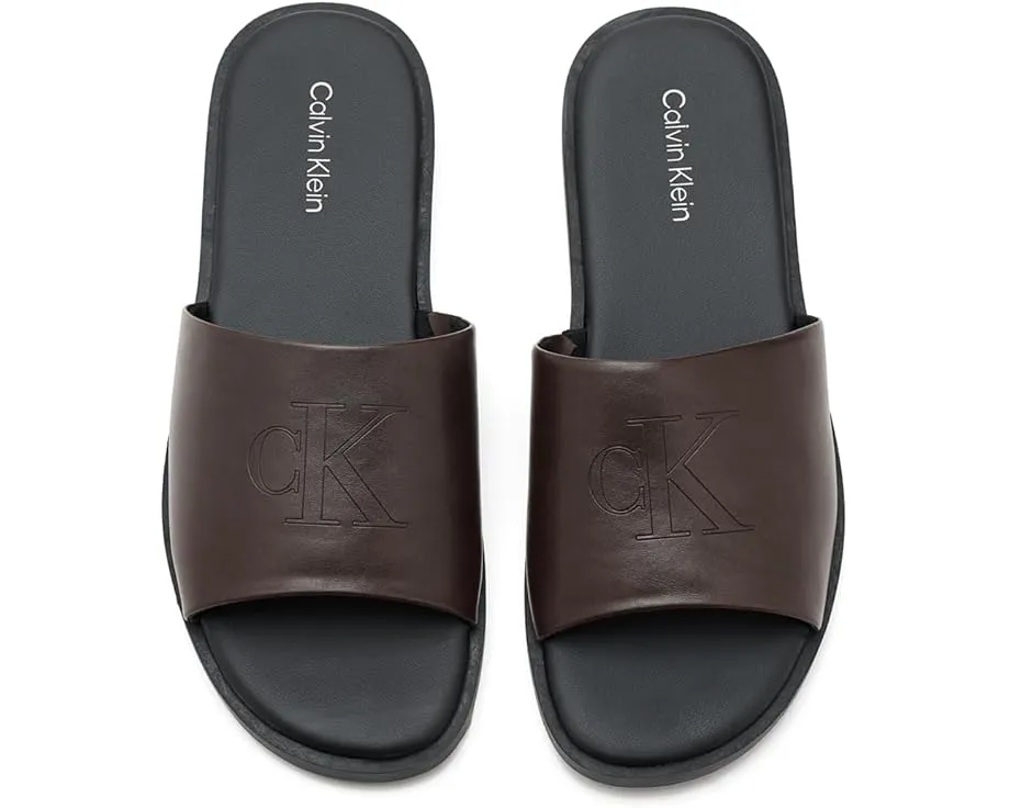 Сланцы Calvin Klein Edenn с логотипом CK и круглым открытым носком
