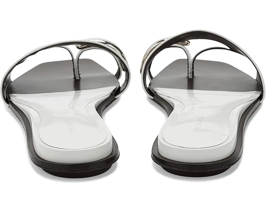 Сандалии Tory Burch Romy Slides на плоской подошве из кожи