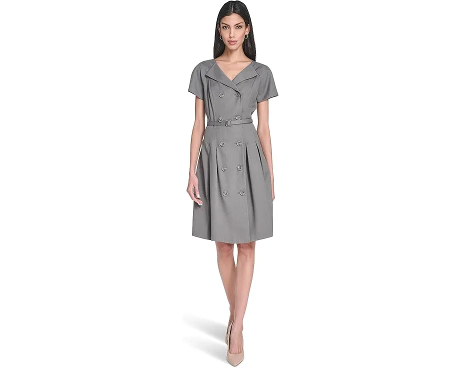 Платье-трапеция Melange Suiting с поясом от Calvin Klein