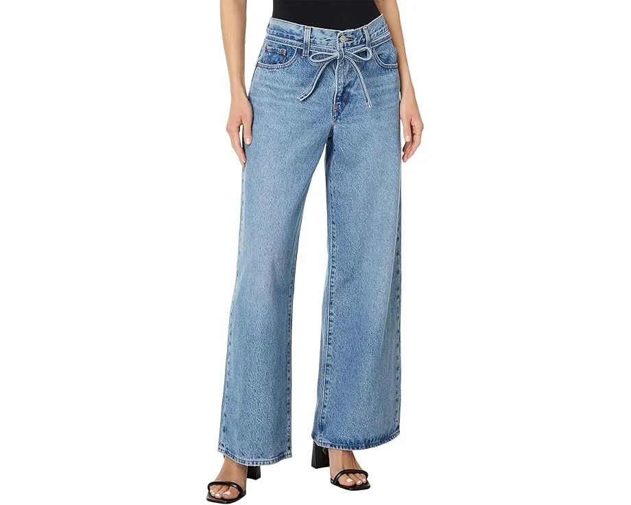 Брюки Levi's XL Straight из искусственной кожи с завязкой на талии