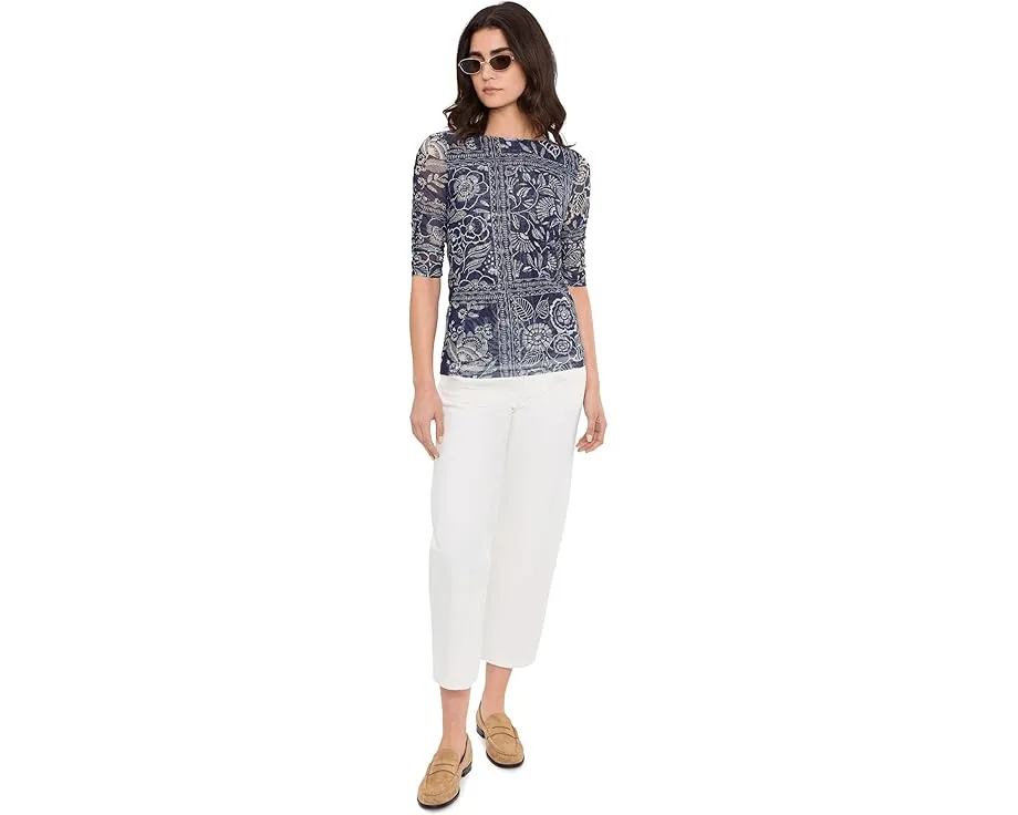 Johnny Was топ с рукавами-фонариками из сетки