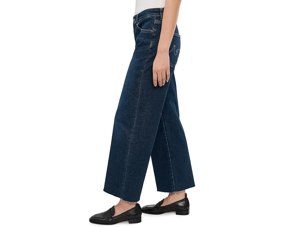 Джинсы AG Jeans Saige Mid-Rise Wide Leg Crop с расклешенным низом и переработанным хлопком