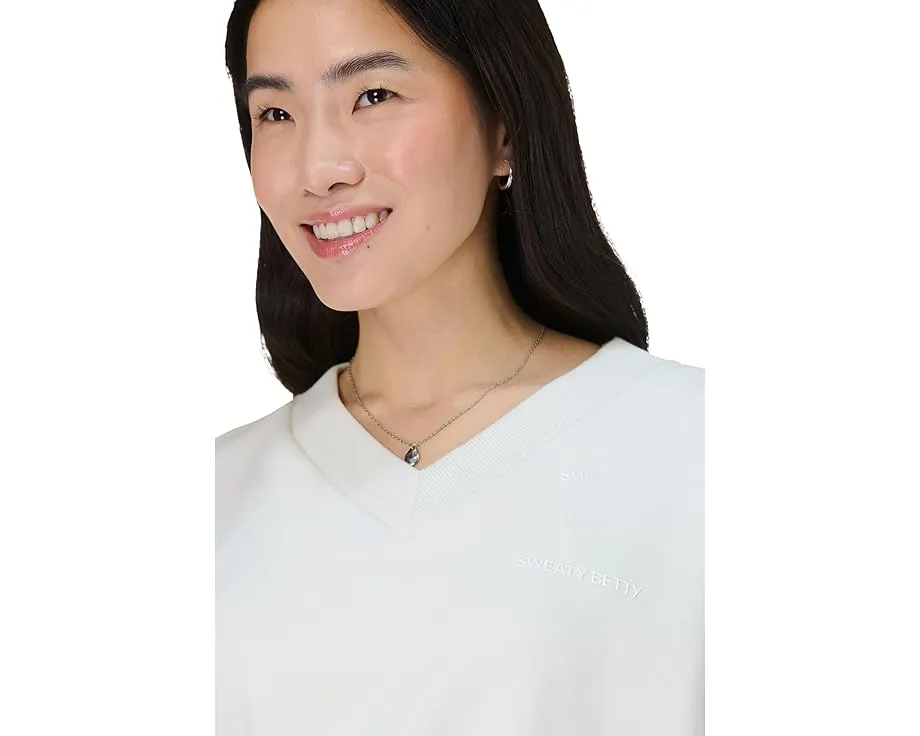 Кроп-топ Sweaty Betty Revive с V-образным вырезом и рукавами-фонариками