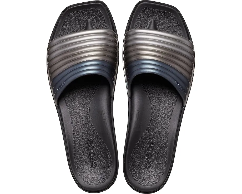 Сандалии-слипоны Crocs Miami с квадратным носком и ребристым ремешком