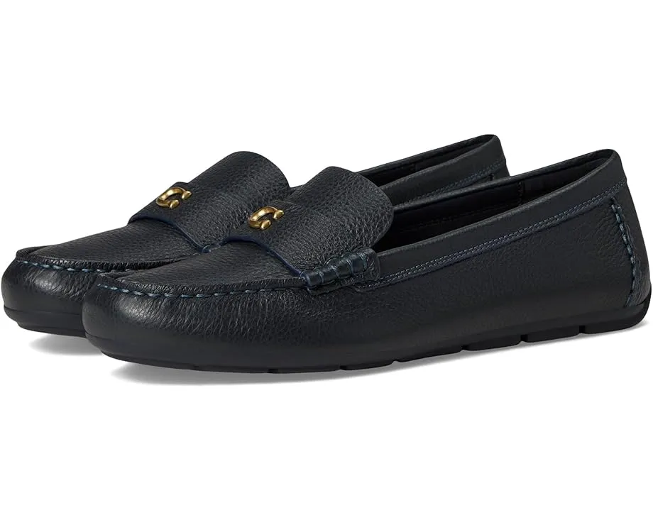 Мокасины COACH Sculpted C Leather Driver из кожи с логотипом на стельке