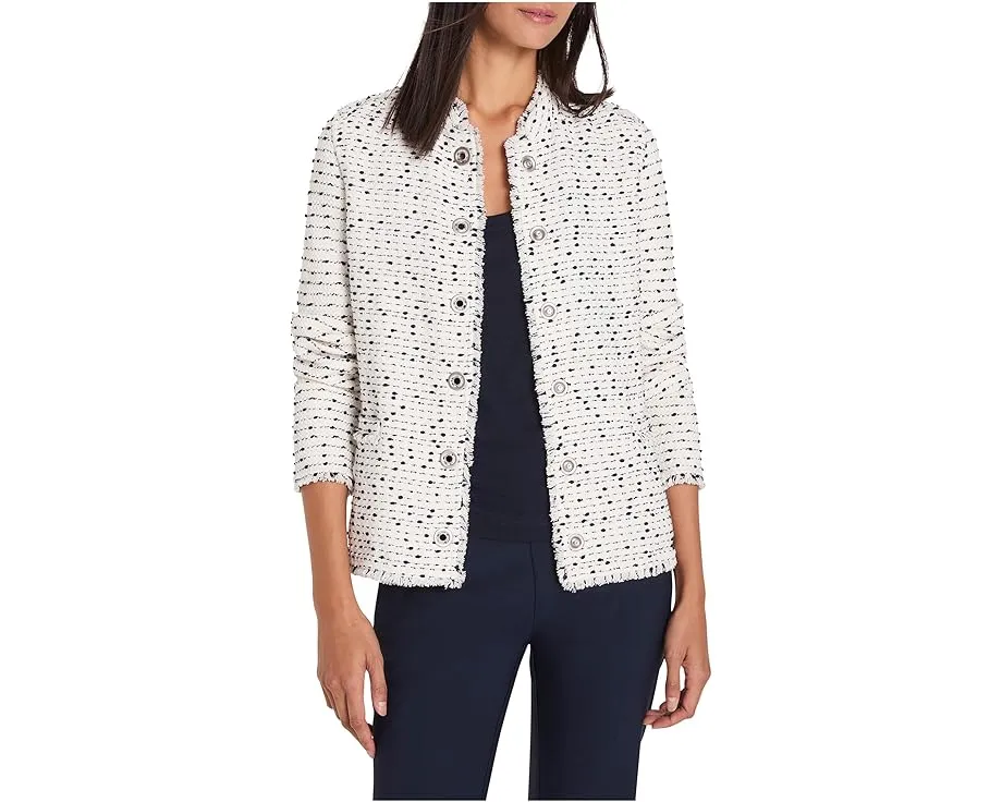 Вязаная куртка NIC+ZOE Nep Weave Military Fringe Mix с погонами