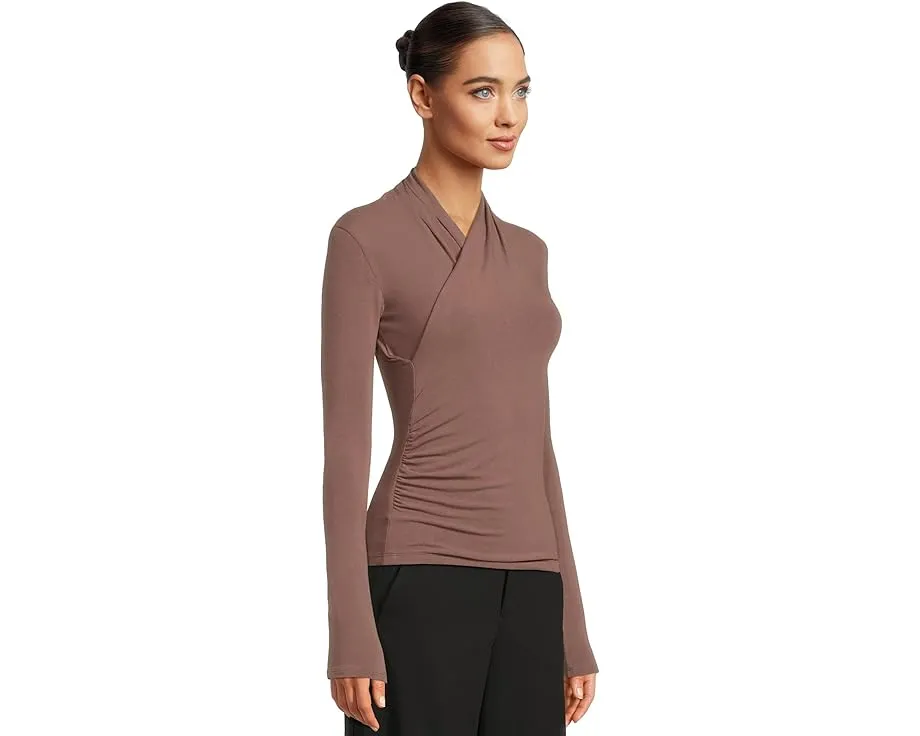 Топ Vince с длинным рукавом и запахом для утонченного силуэта