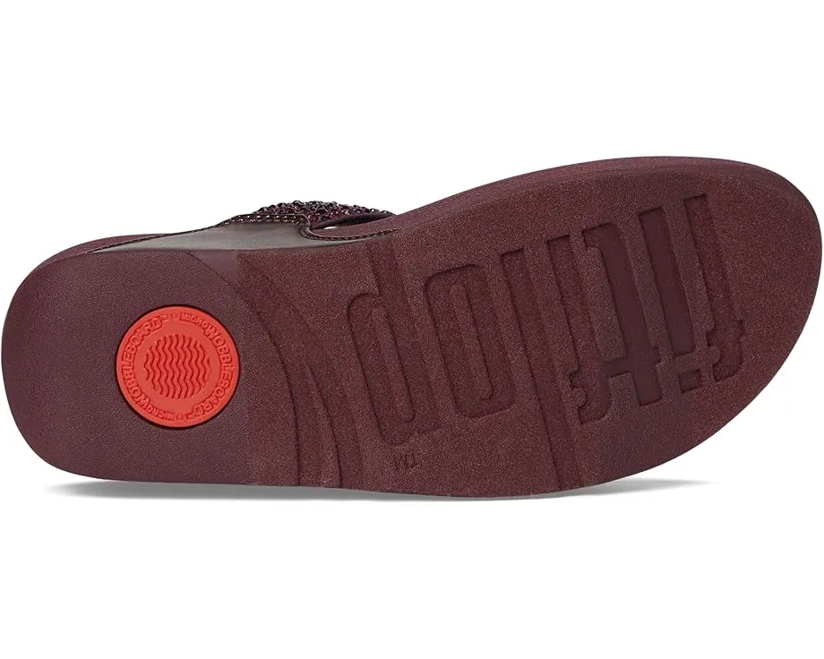 Сандалии FitFlop Lulu Crystal-Mix с микроволокном и клиновидным каблуком