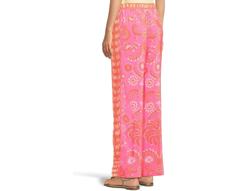 Широкие брюки-палаццо Lilly Pulitzer Vianna из шелка на высокой посадке