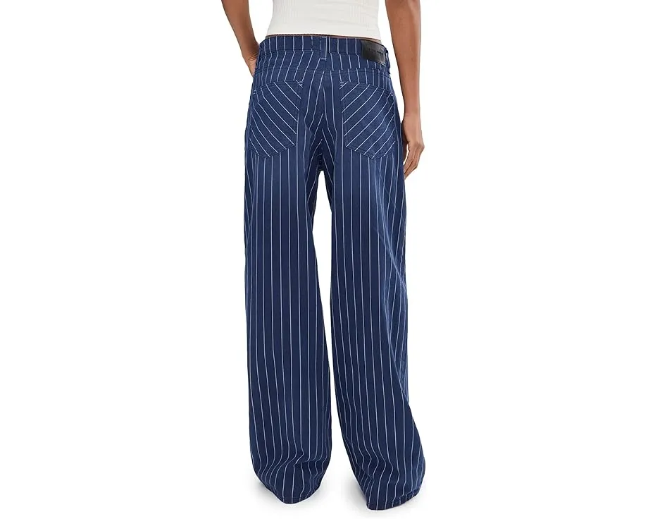 Джинсы Striped Nia BF с низкой посадкой и прямым кроем Free People