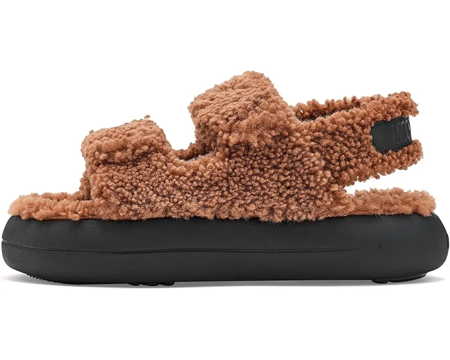 Сандалии Shearling с открытым носком и овчиной от MOON BOOT