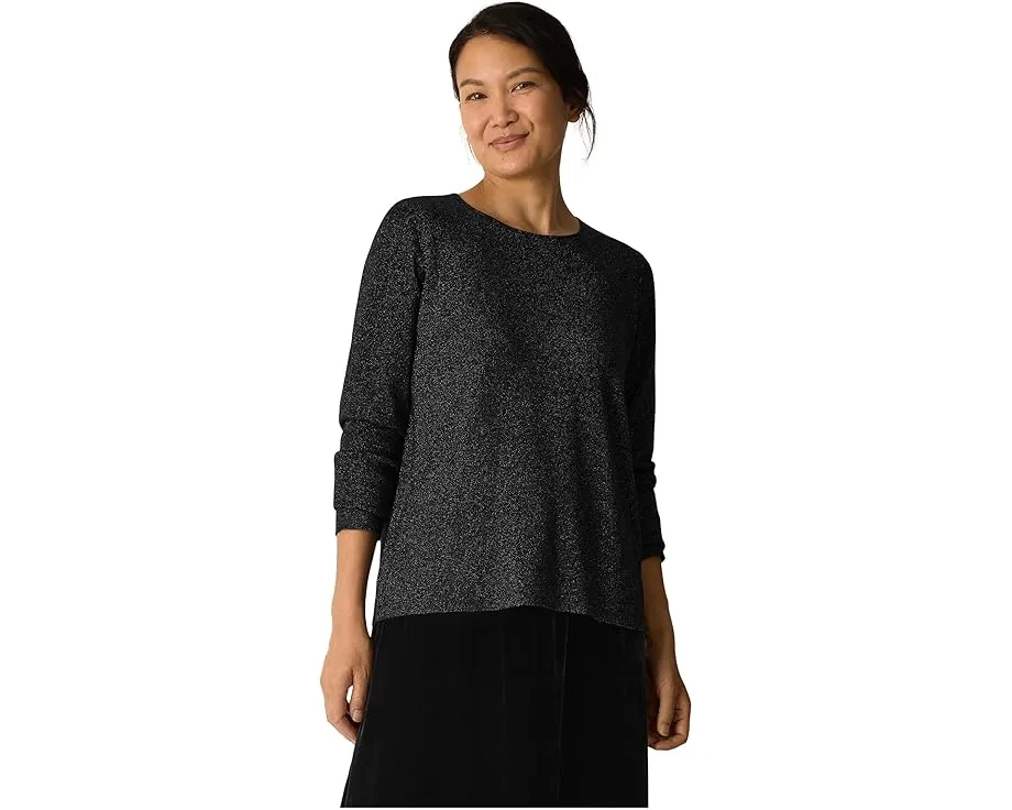 Свитер EILEEN FISHER из шерсти с люрексом и круглым вырезом