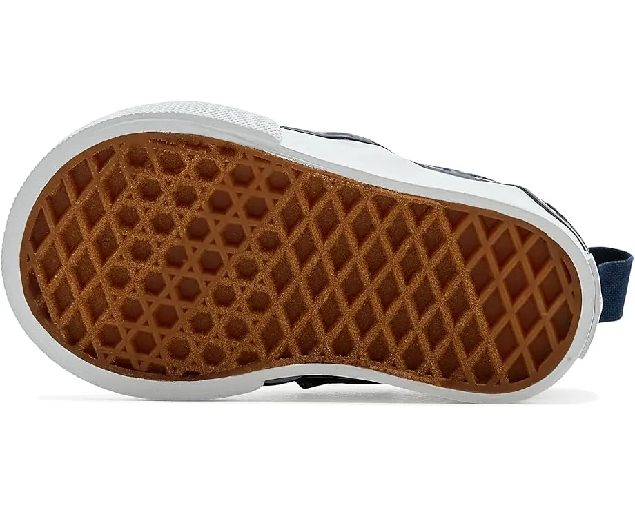 Слипоны Vans Kids Slip On V из холста с боковой липучкой и мягким воротником