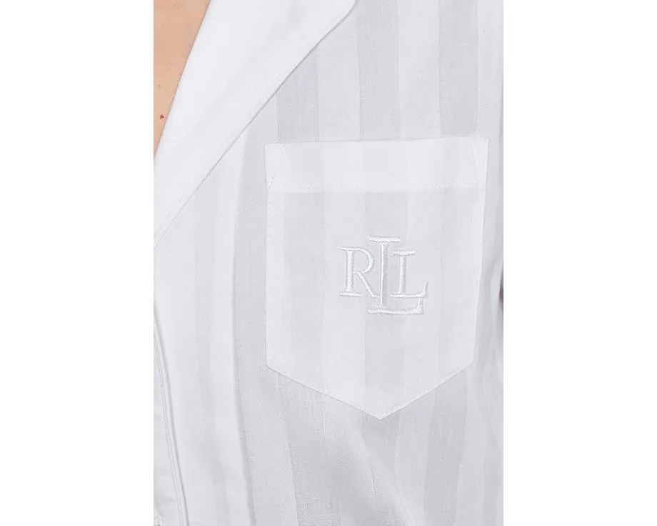 Пижамный комплект Lauren Ralph Lauren с длинным рукавом и отложным воротником