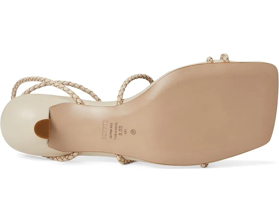 Босоножки Schutz Kaya Straw Mid на шпильке с квадратным носком