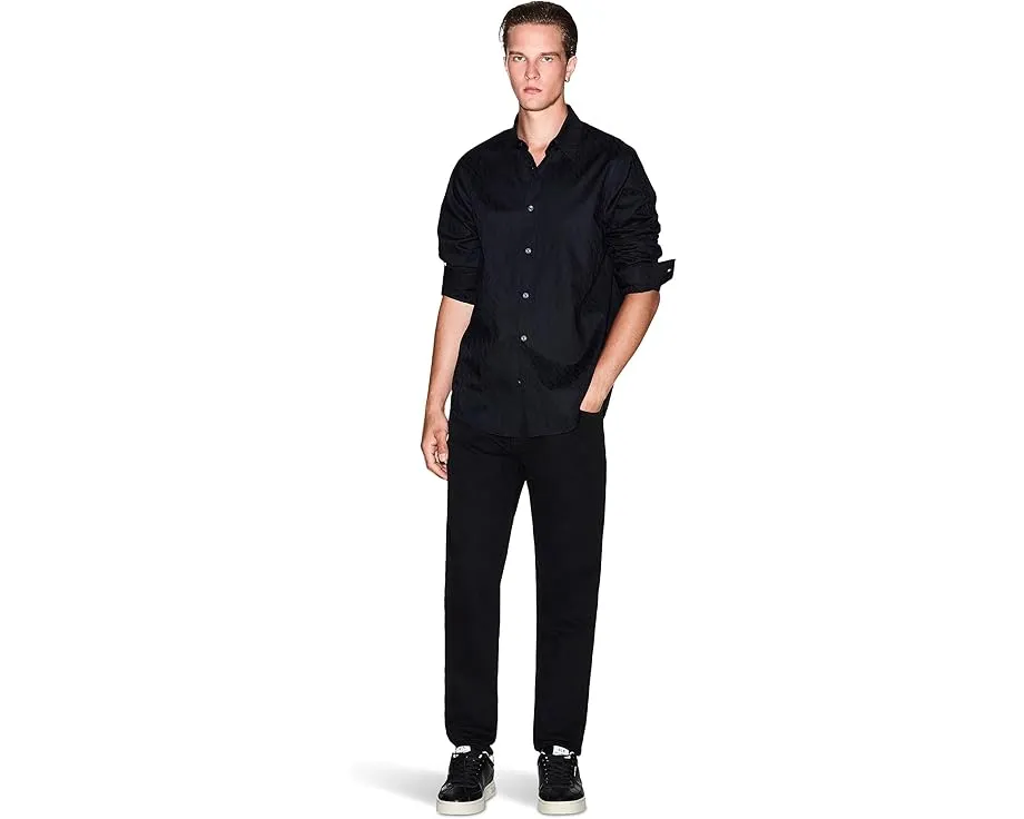 Рубашка Armani Exchange Cotton Jacquard Button Down с жаккардовым принтом