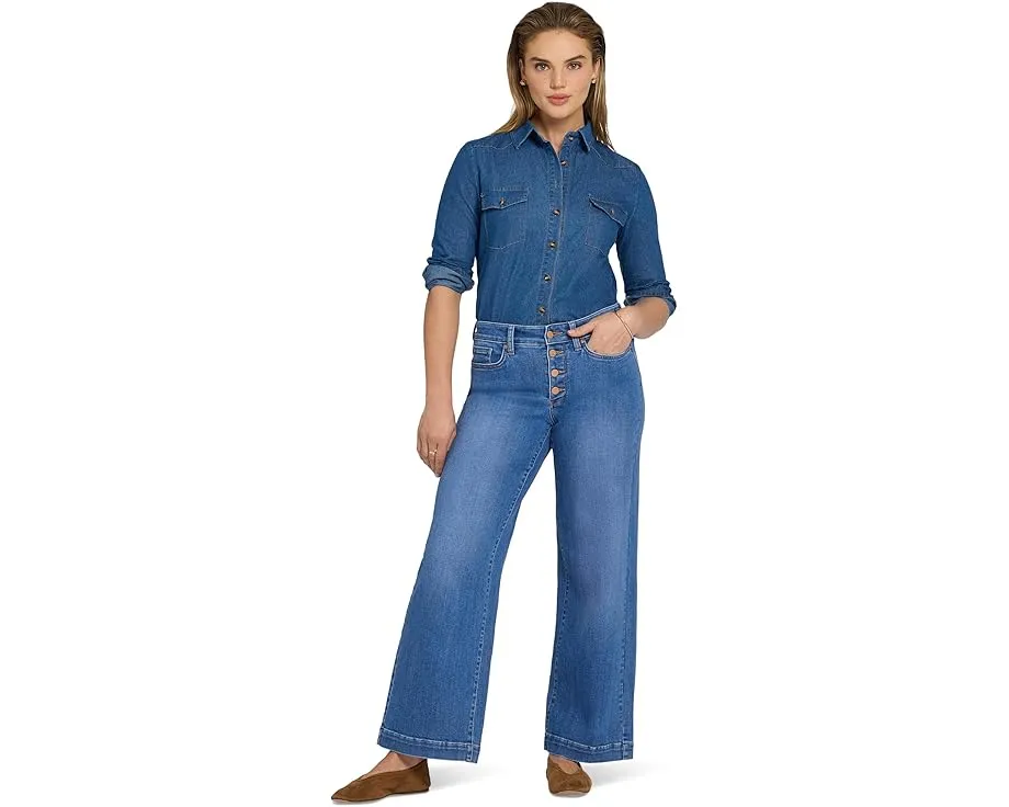 NYDJ Джинсы Teresa с широкими штанинами Blue Paradise и технологией Lift Tuck