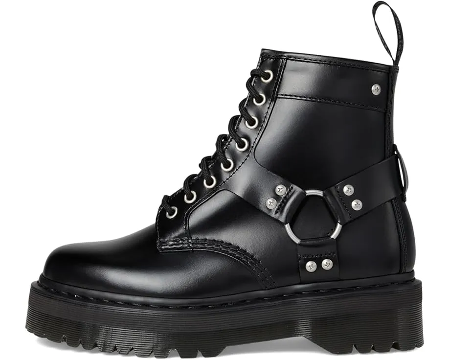 Ботинки Dr. Martens 1460 Quad Harness с 8 люверсами из глянцевой кожи и контрастной фурнитурой