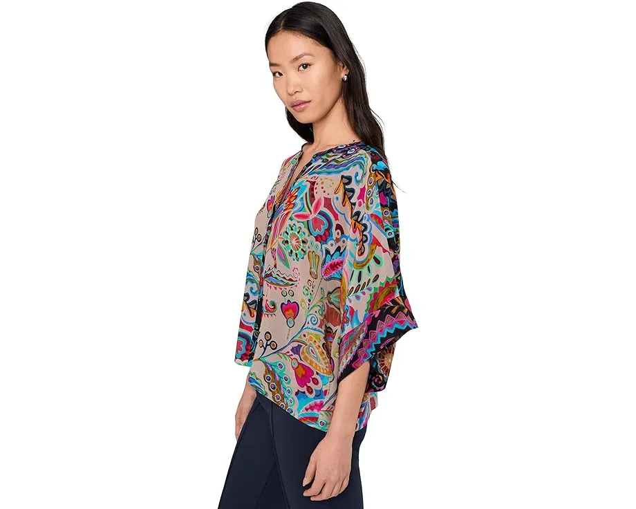 Блуза-кардиган Johnny Was Flow Shrug Silvana из шелка с цветочным принтом