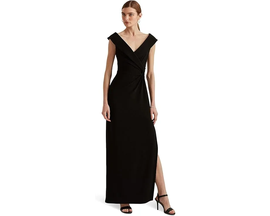 Вечернее платье Jersey off-the-shoulder Lauren Ralph Lauren с поясом