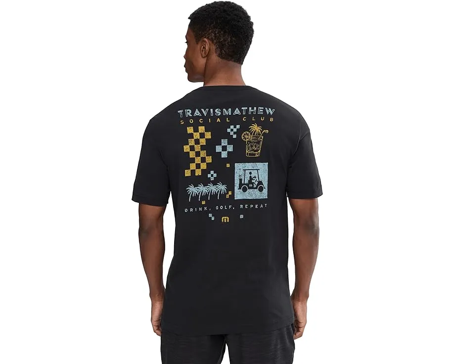 Хлопковая футболка Beverage Cart Tee от TravisMathew с круглым вырезом