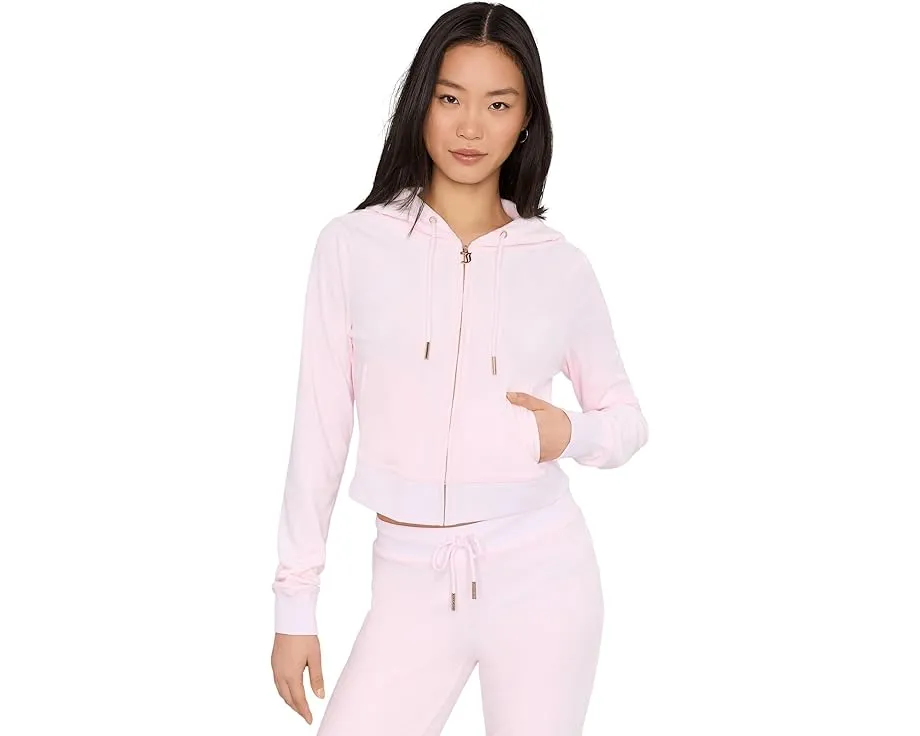 Худи Juicy Couture Luxe Velour с золотым брендингом на спине