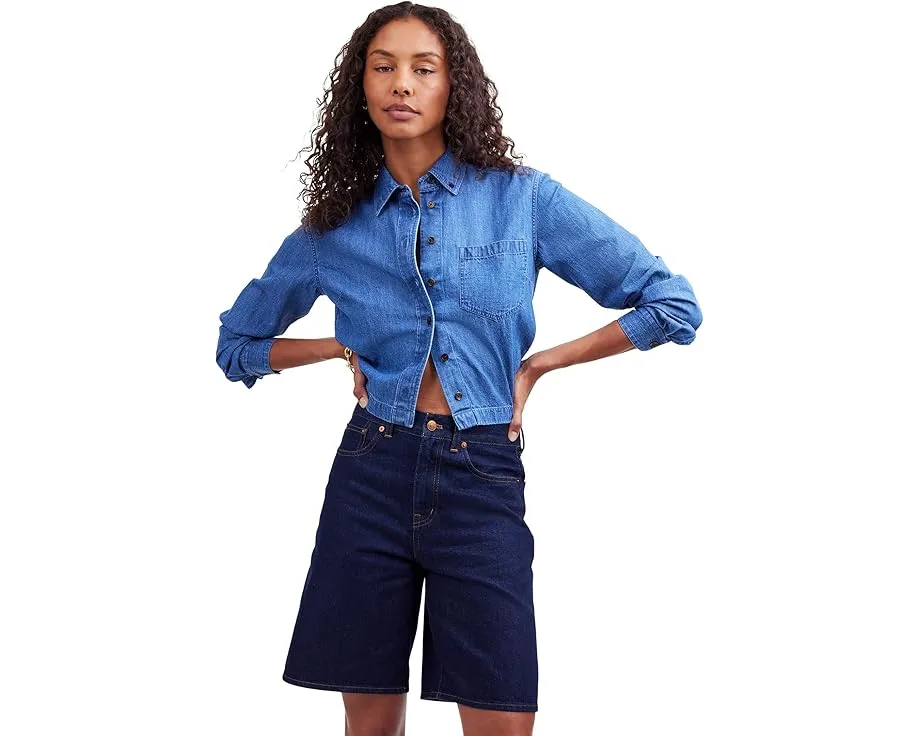 Бермуды Madewell с завышенной талией и длинным силуэтом