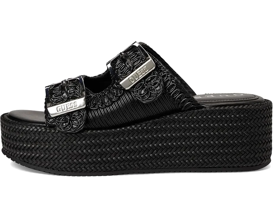 Сандалии GUESS Binks на платформе с плетеными деталями и крупной пряжкой