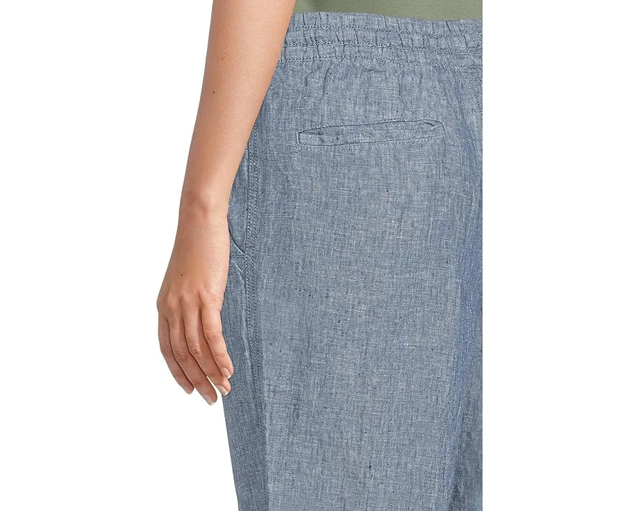 Льняные брюки L.L.Bean Premium Linen Breezy с зауженным силуэтом и разрезом по бокам