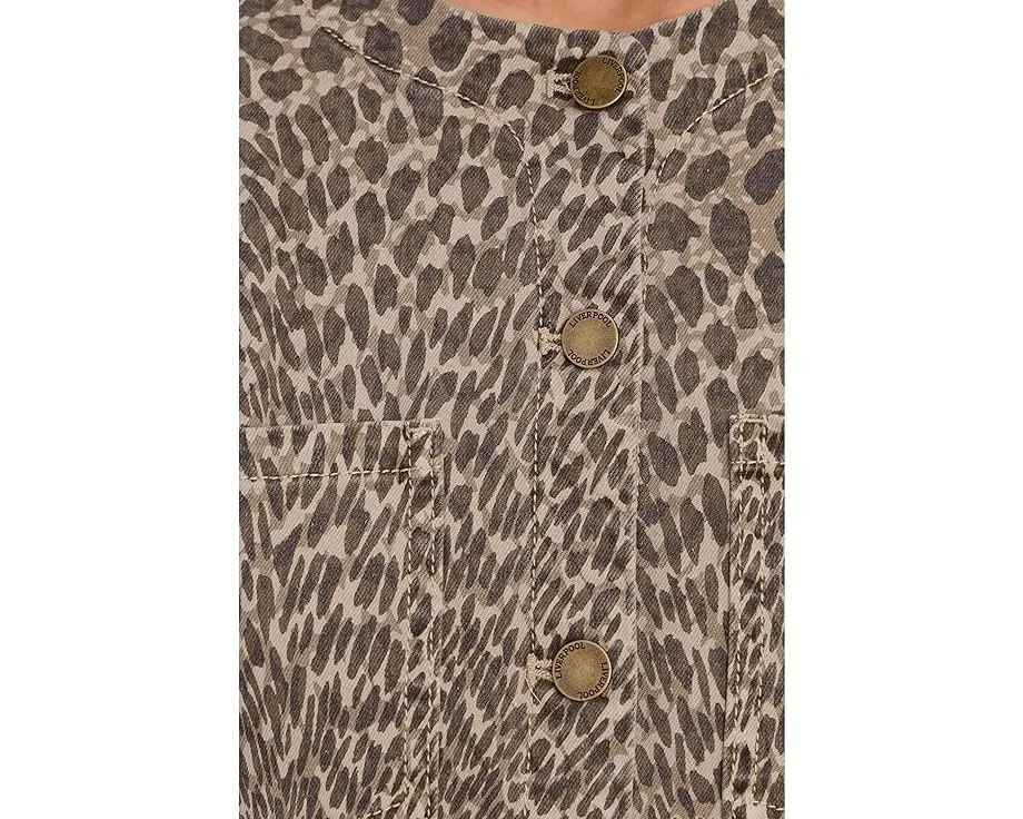 Джинсовый жилет Liverpool Los Angeles с круглым вырезом и разрезом спереди