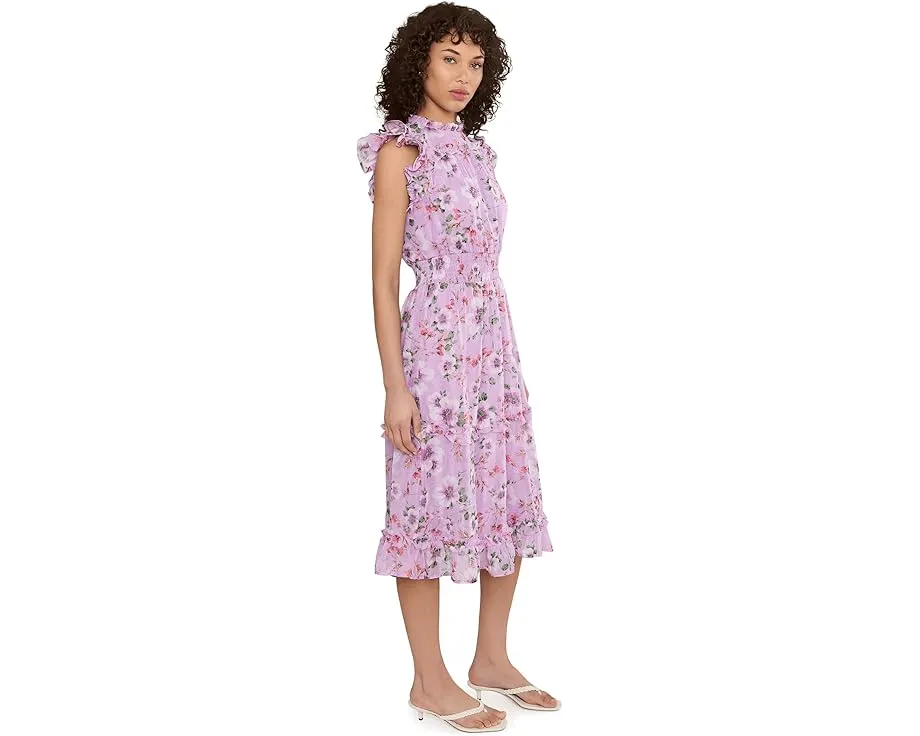 Платье миди CeCe с пышными рукавами и присборенной талией