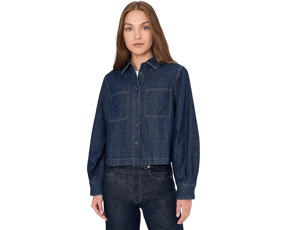 Топ Madewell Long Sleeve Sculptural Sleeve с воротником и объемными рукавами