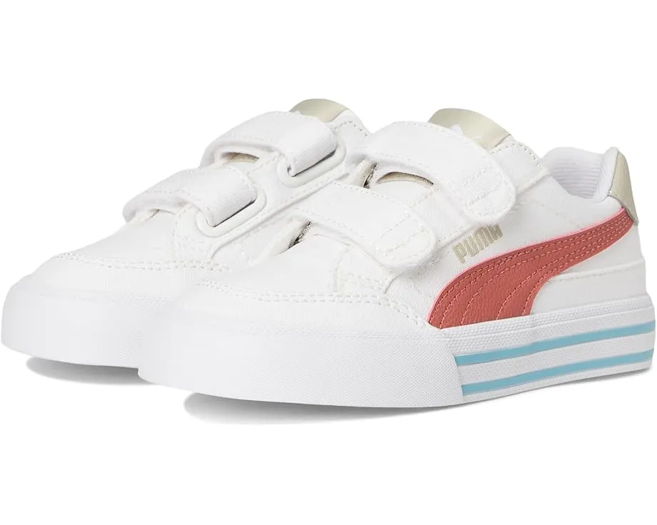 Кроссовки PUMA Kids Court Classic Vulc на липучках с подошвой из каучука