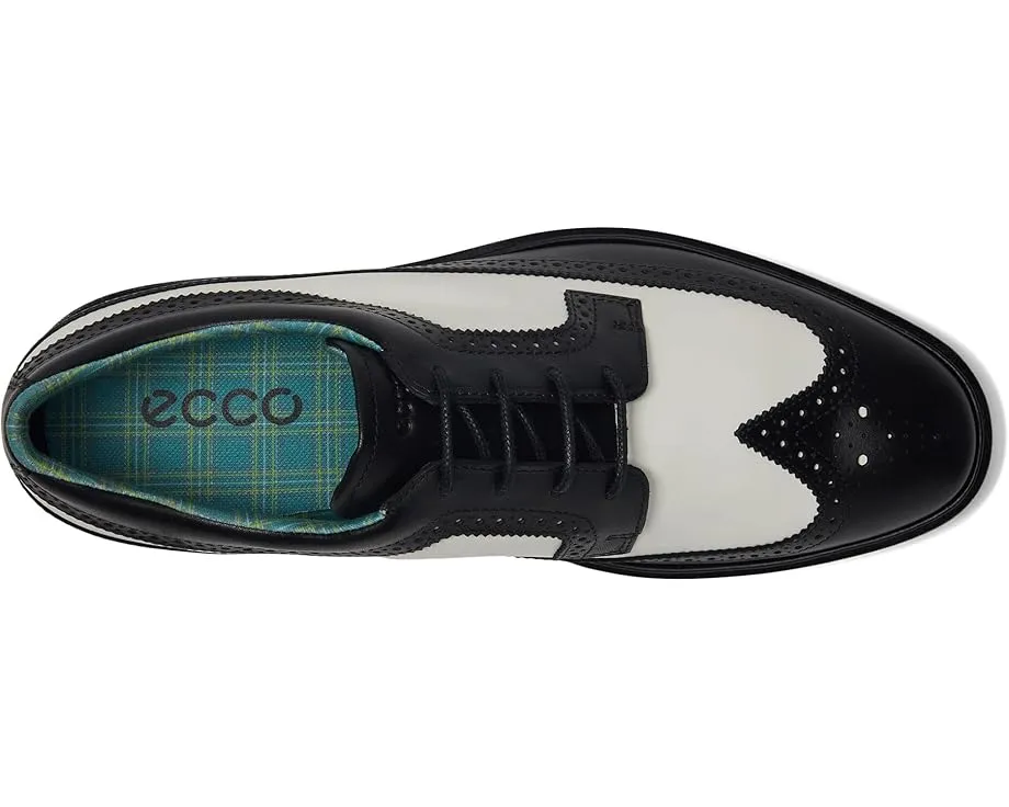 Водоотталкивающие туфли ECCO Golf Classic Hybrid Wing Tip с кожаной стелькой