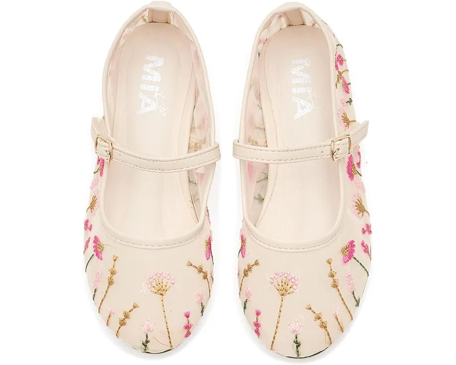 Детские балетки Mia Kids Kescia с вышитой сеткой и пряжкой