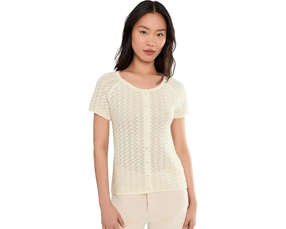 Блуза All In Pointelle Button Top от Sanctuary Розовая с круглым вырезом