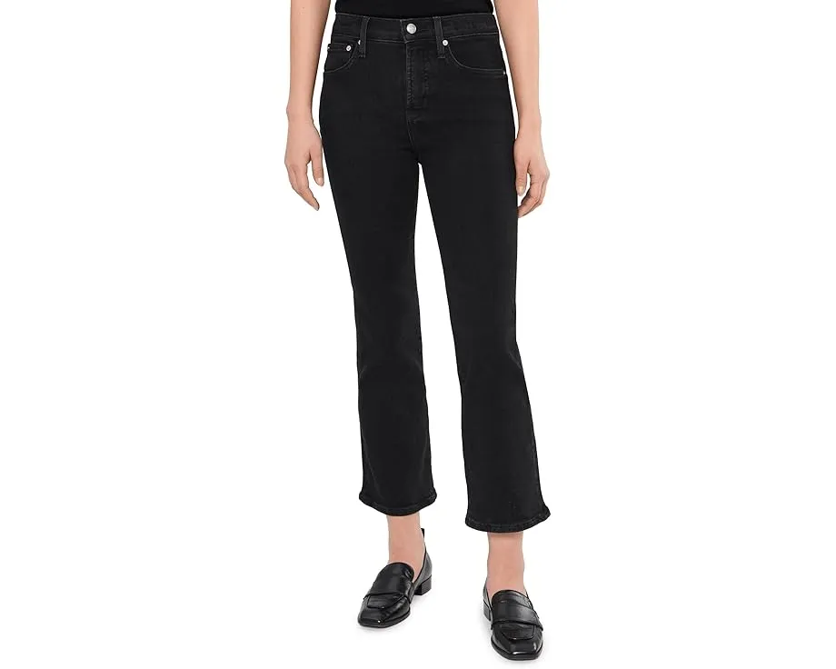 Облегающие расклешенные укороченные джинсы Madewell в цвете Black Rinse