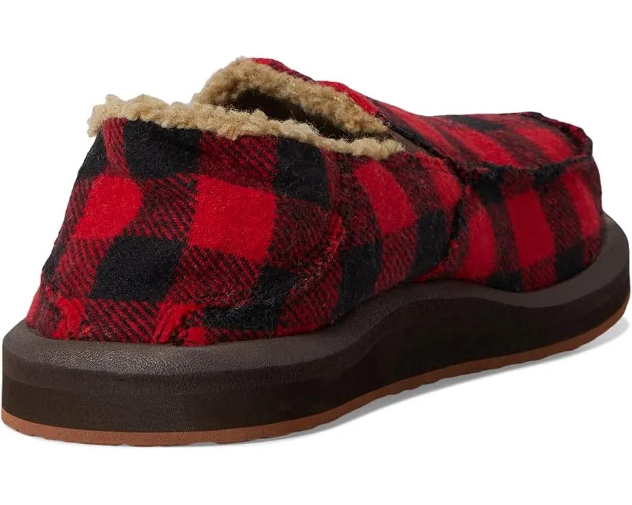 Лоферы Sanuk Donny Buffalo Chill с фланелевым верхом и стелькой Soft Top