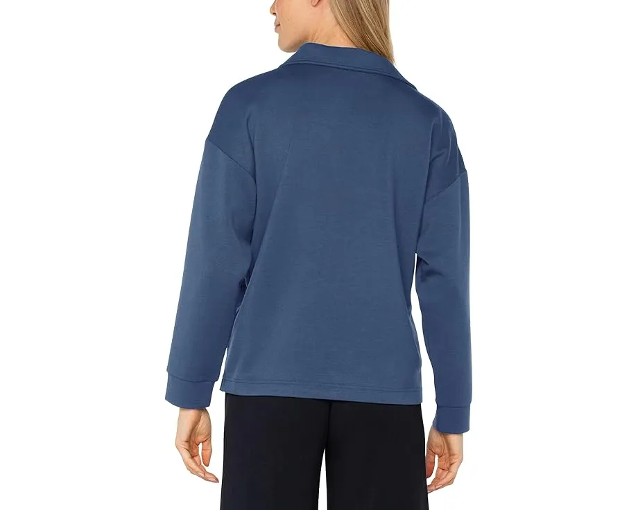 Свитер Liverpool Los Angeles с V-образным вырезом и воротником из плюшевой ткани