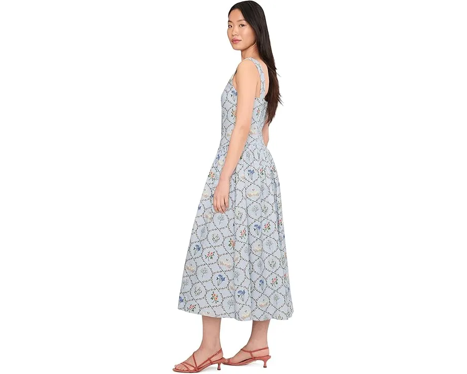 Миди-платье Avec Les Filles с лифом-корсетом и кружевными деталями