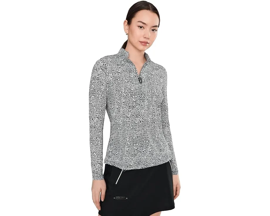 Топ Jamie Sadock с длинным рукавом и четвертью молнии в принте Sunsense Ocelot