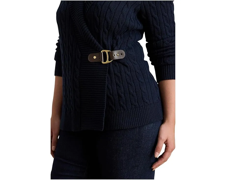 Свитер Lauren Ralph Lauren Plus Size из хлопка с пряжкой