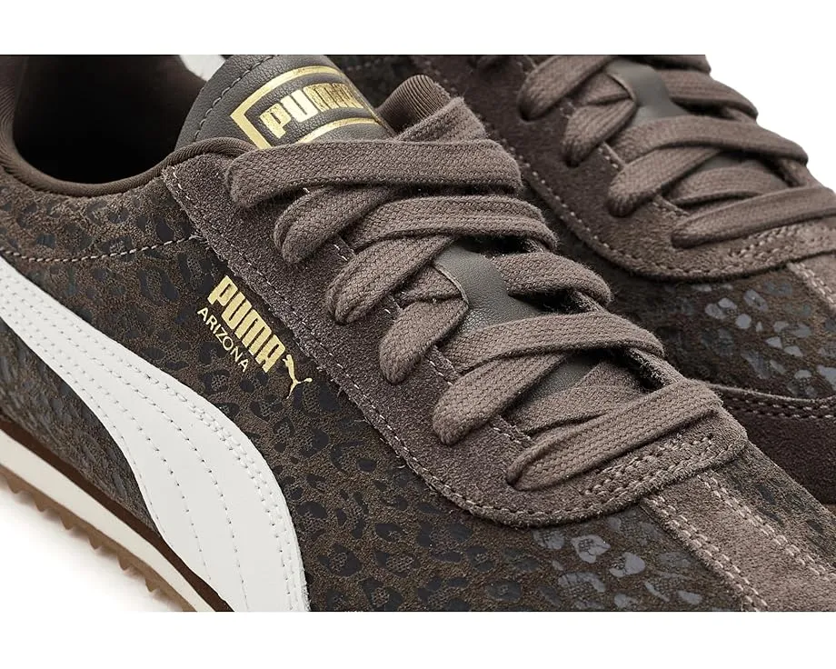 Кроссовки Puma Arizona Cat из замши с анималистичным принтом в бронзово-белых тонах