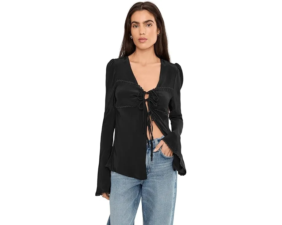 Топ Free People Bali Ariel с V-образным вырезом и вышивкой