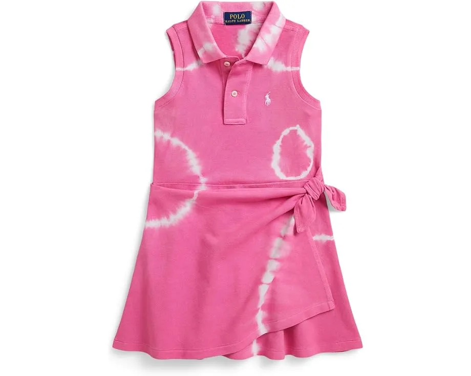 Платье-поло Tie-Dye с имитацией запаха из сетки Polo Ralph Lauren Kids