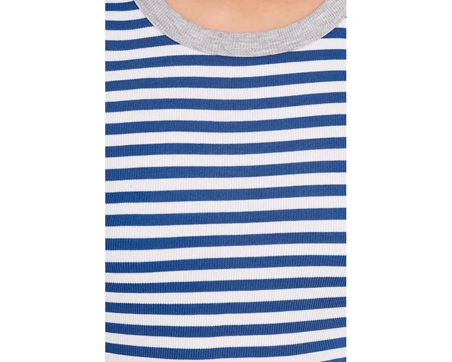 Футболка Michael Stars Jenny Ringer с контрастной отделкой и полосатым принтом